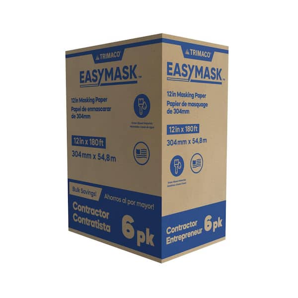 Easy Mask 12 in. x 180 ft. Brown General Purpose Masking Paper (6-pack), 2MIL