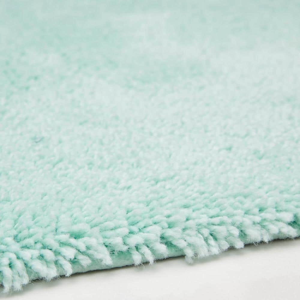 Mint Green Plush Bath Rug, 24" x 17"