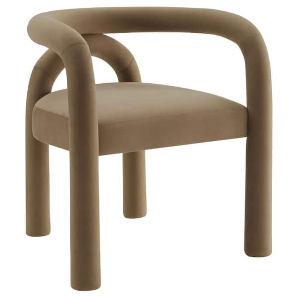 MODWAY Astrid Performance Velvet Dining Chair in Camel