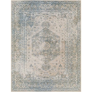 Lillian Navy/Grey 2 ft. x 3 ft. Indoor Machine-Washable Area Rug