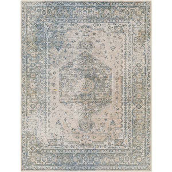 Livabliss Lillian Navy Doormat 2 ft. x 4 ft. Indoor Machine-Washable Area Rug
