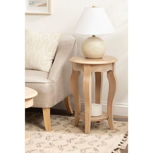 Sutherlin 16 in. Natural Round Wood End Table