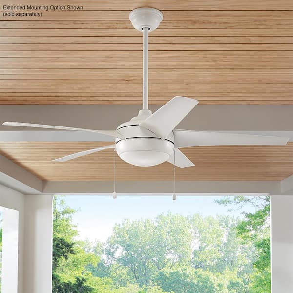 Windward IV 52 in. Indoor LED factory Matte White Ceiling Fan with Dimmable Light Kit, R