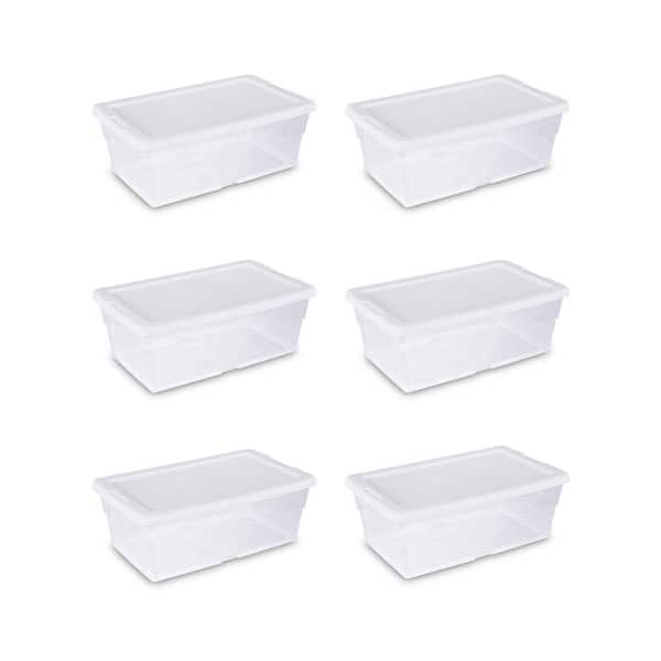 Sterilite 6 Qt. Clear Closet Storage Bin Container with White Lid (72-Pack)  72 x 16428036 - The Home Depot