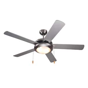 52 in. LED Light Indoor, Brushed Silver Ceiling Fan