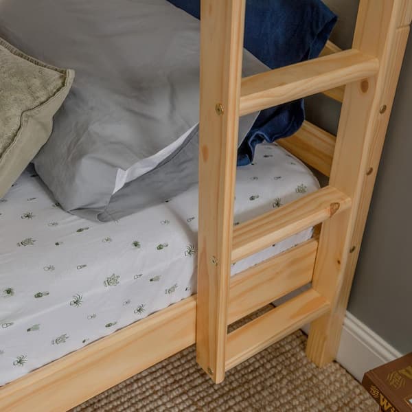 Walker Edison Furniture Company Solid, We Furniture Twin Over Twin Solid Wood Bunk Bed Natural