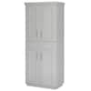 Homcom Grey Panel Stock Freestanding Kitchen Cabinet With Doors ( 30 In 