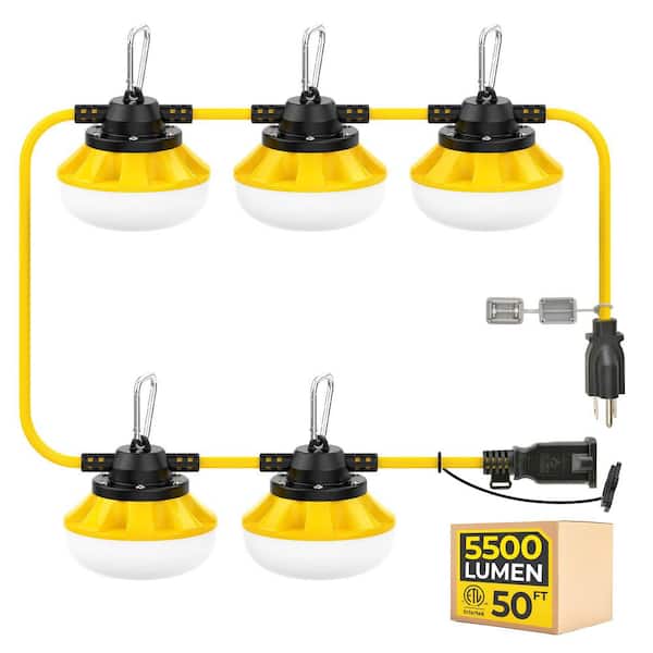 BeamBox 50 ft. 120 Volt LED Construction String Light, 5-Light