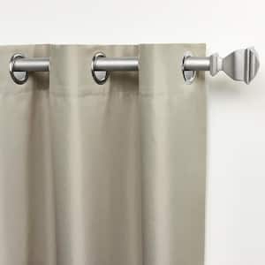 Cabana Taupe Solid Polyester 54 in. x 144 in. Grommet Top Light Filtering Curtain Panel (Set of 2)