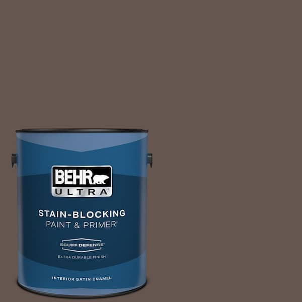 BEHR ULTRA 1 gal. #BNC-33 Harvest Oak Extra Durable Satin Enamel Interior Paint & Primer