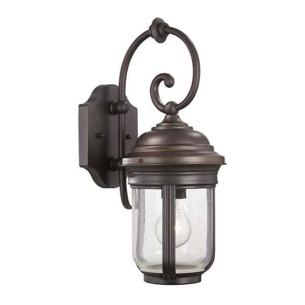 the great outdoors by Minka Lavery Amherst 1-Light Roman Bronze Outdoor Wall Lantern Sconce