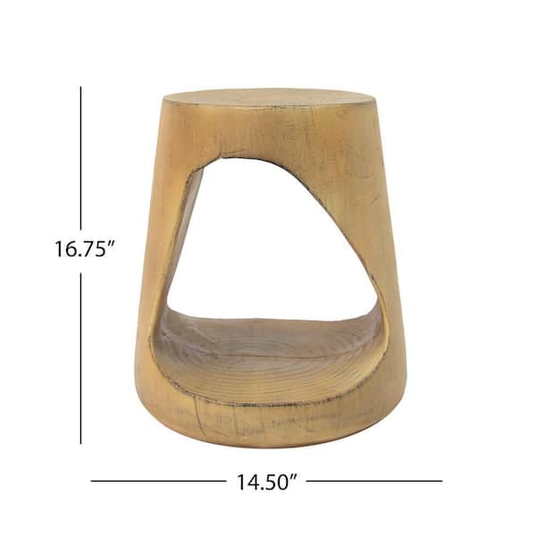 Natural Round MGO Hollow Outdoor Side Table, All-weather Wood-like
