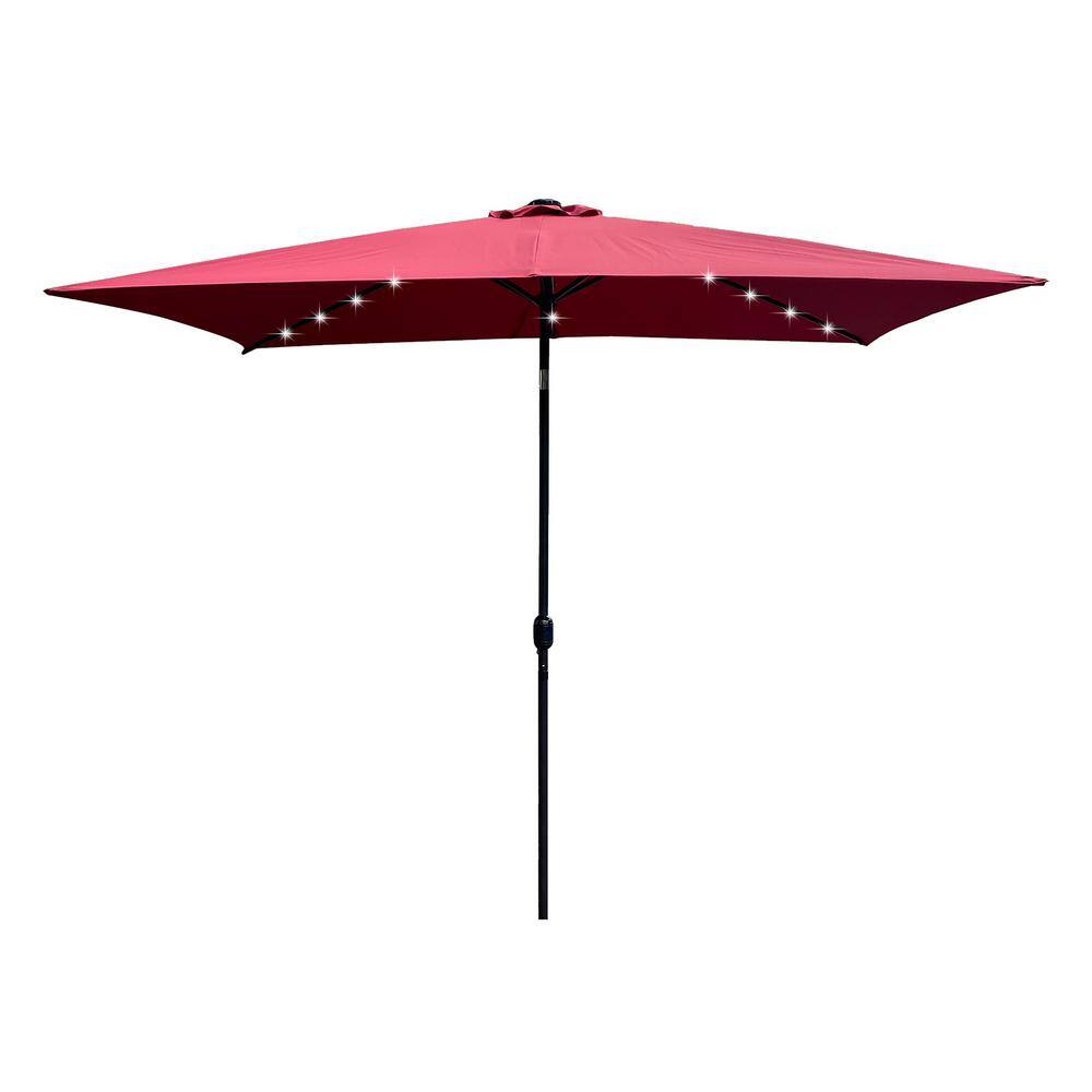 10 ft. x 7 ft. Aluminum Market Solar Tilt Patio Umbrella in Burgundy price history on PriceWatchPro