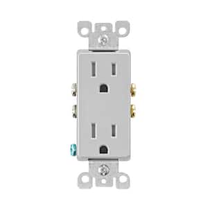 Decora 15 Amp Tamper Resistant Duplex Outlet, Light Gray
