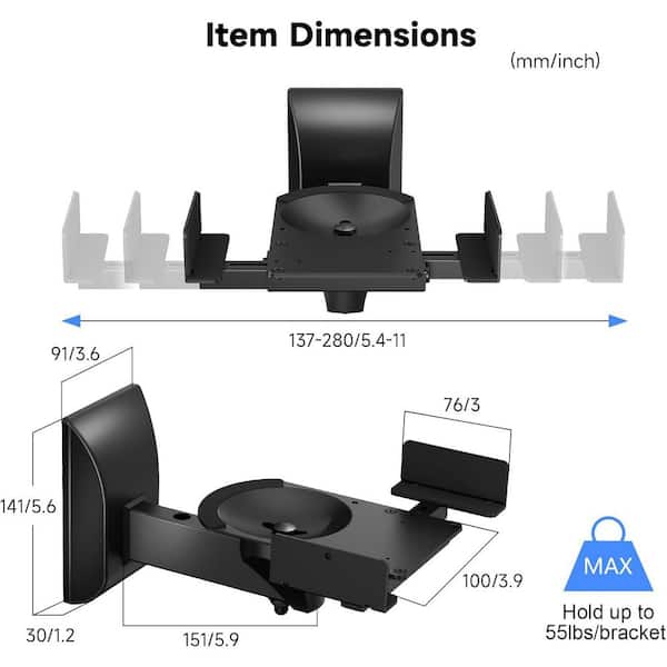 YICHUHAOXI Dual Speaker Wall Mount Stands Universal Surround Sound