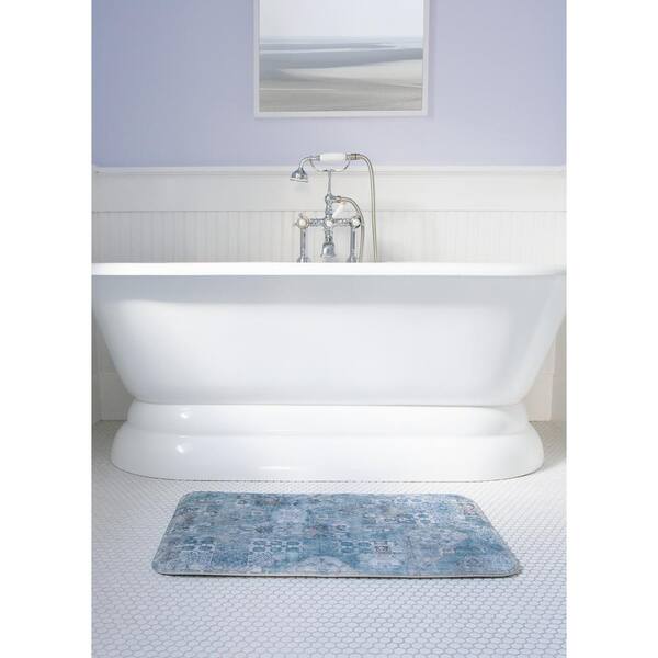 Ottomanson Mirage Collection Non-Slip Rubberback Solid Soft Bathroom Bath  Mat Set, 2 Piece - 16 x 24/20 x 30, Blue MG406-2PCS - The Home Depot