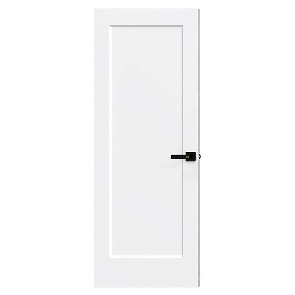 32 in. x 80 in. 1-Panel, Hollow Core, Composite, White Primed, Interior Door Slab with Black Lever Handle price history on PriceWatchPro