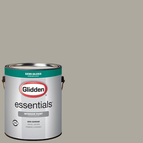 Glidden Essentials 1 gal. #HDGCN01D Skipping Stone Grey Semi-Gloss Interior Paint