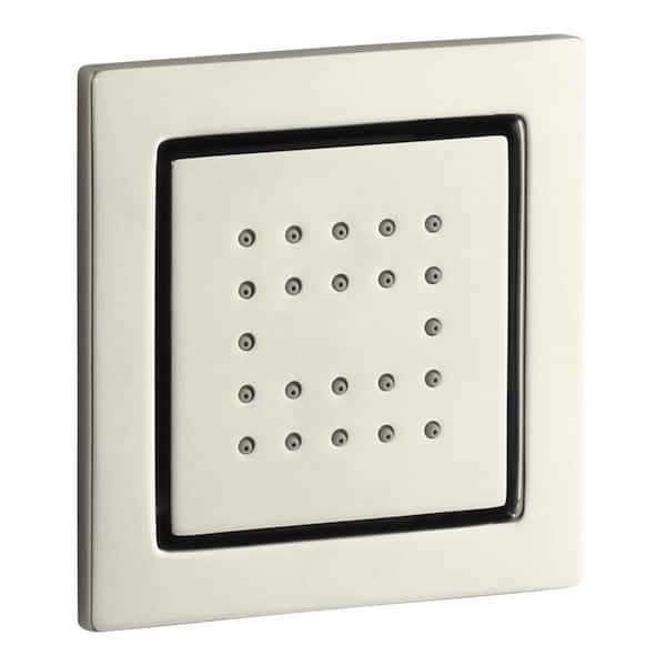 WaterTile Square 1-Spray 0 Fixed Rain Shower Head in Vibrant Polished Nickel