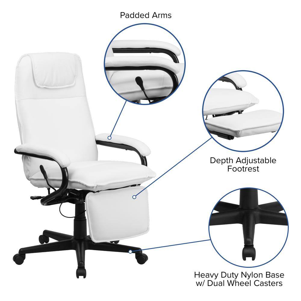 ErgoExec High-Back White LeatherSoft Adjustable Executive Chair