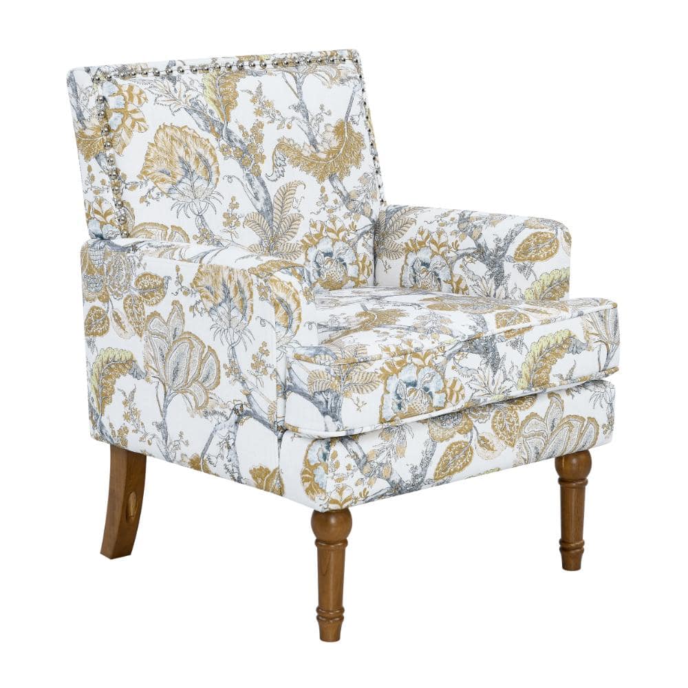 Comfy Accent Chair Floral Armchair for Living Room Bedroom Waiting Room,Upholstered Slipper Chair with Solid Wood Legs price history on PriceWatchPro