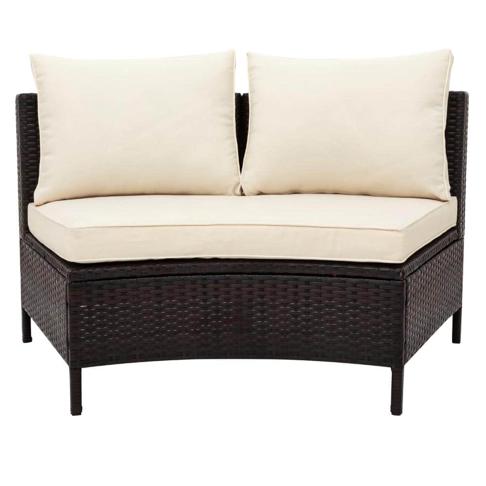 Front view of a curved sectional piece from the Homeaura patio set.