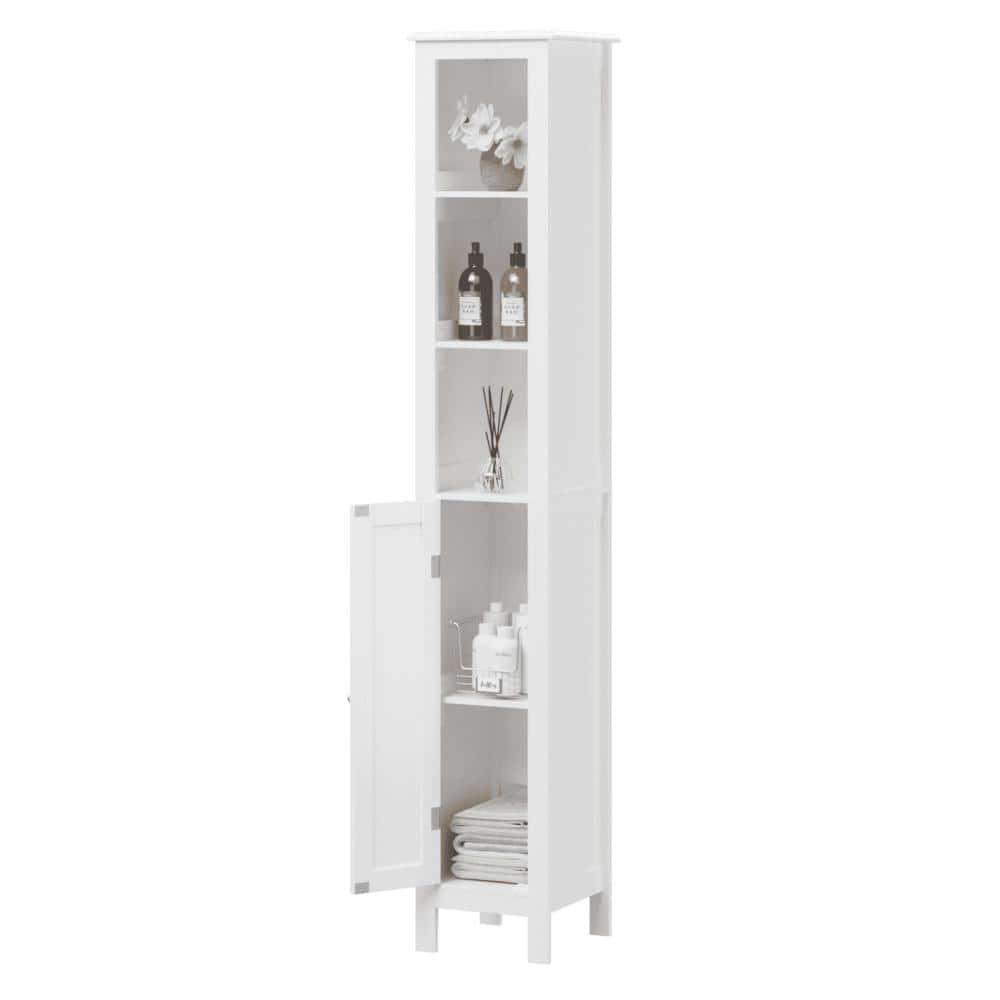 Tall Bathroom Storage Cabinet with Adjustable Shelves Doors Freestanding Cabinet price history on PriceWatchPro