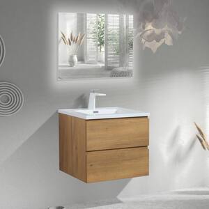 23.5 in. W x 18.7 in. D x 20.5 in. H Wall Mounted Single Bath Vanity Cabinet without Top in Natural Wood