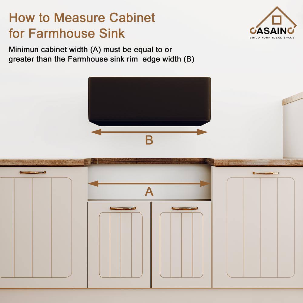 33" Black Fireclay Farmhouse Sink with Touchless Faucet