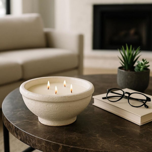 8 in. White Soy Holiday Spiced Cranberry Bowl Candle 16 Oz