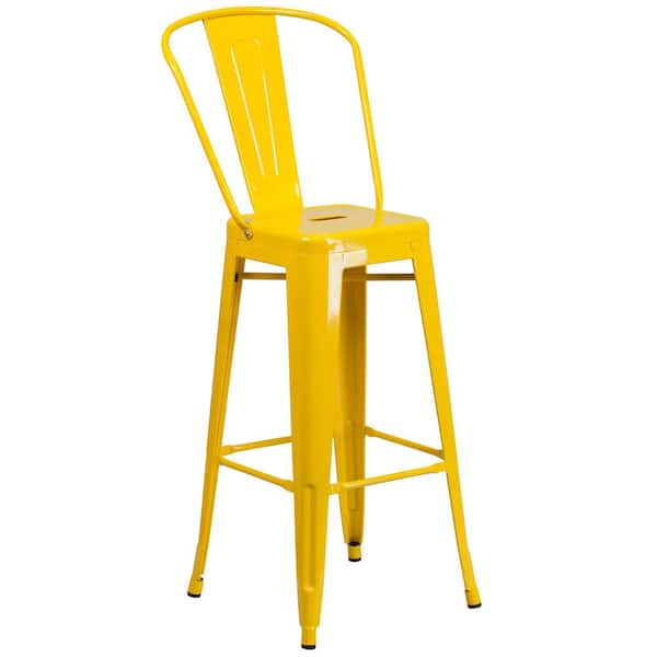 Flash Furniture 30.25 in. Yellow Metal Bar Stool