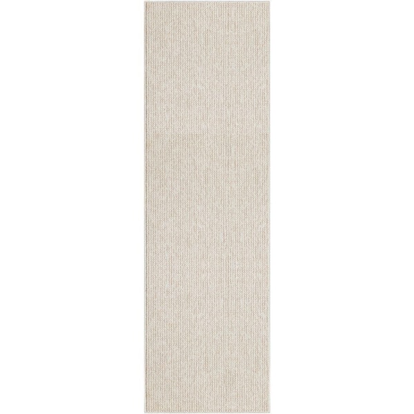 Nourison Natural Texture Ivory Beige 2 ft. x 8 ft. All-Over Design Contemporary Runner Area Rug