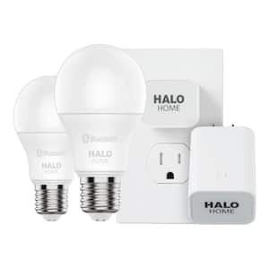 White Home A19 Lamp Bluetooth Enabled 4.0 and 1 Bridge (2-Pack)