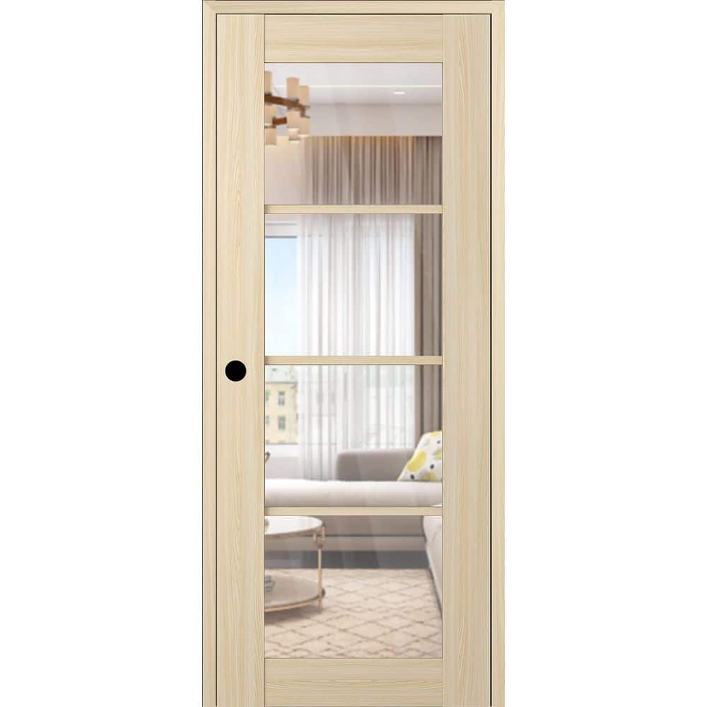 Vona 4 Lite DIY-Friendly 18 in. x 84 in. Right-Handed Clear Glass Loire Ash Composite Single Prehung Interior Door price history on PriceWatchPro