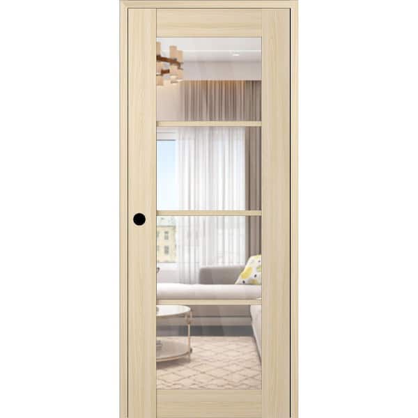 Vona 4 Lite DIY-Friendly 32 in. x 96 in. Right-Handed Clear Glass Loire Ash Composite Single Prehung Interior Door