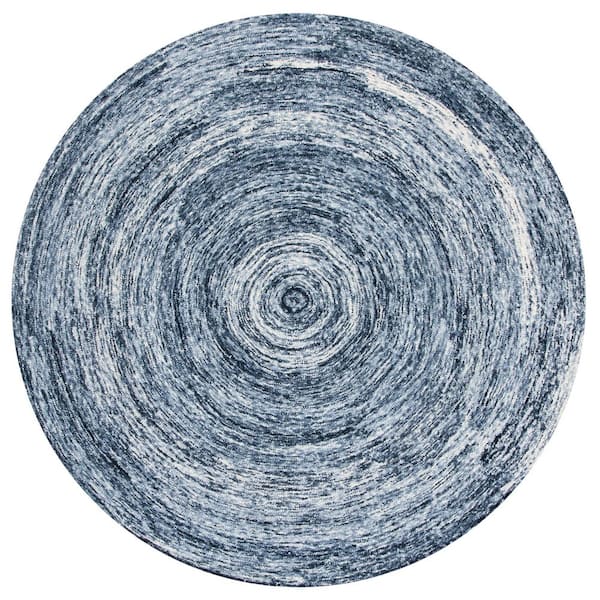 SAFAVIEH Ikat Grey 6 ft. x 6 ft. Solid Color Round Area Rug IKT633F-6R ...