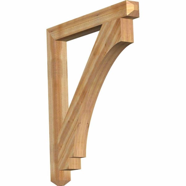 Ekena Millwork 4 in. x 44 in. x 38 in. Western Red Cedar Imperial Craftsman Rough Sawn Bracket