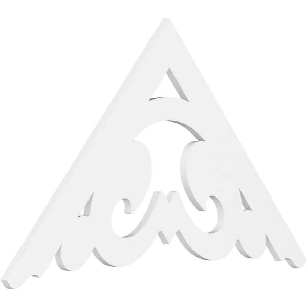 Ekena Millwork 1 in. x 48 in. x 28 in. (14/12) Pitch Preston Gable Pediment Architectural Grade PVC Moulding