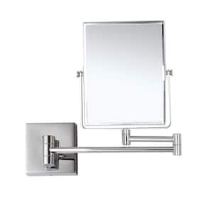 Glimmer 6.3 in. x 8.5 in. Wall Mounted LED 3x Rectangle Makeup Mirror in Chrome Finish