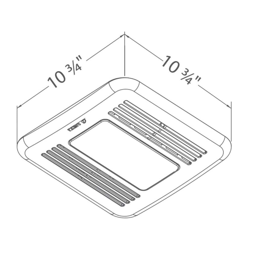 Delta Breez 50 CFM White Galvanized Steel Exhaust Fan with LED Light