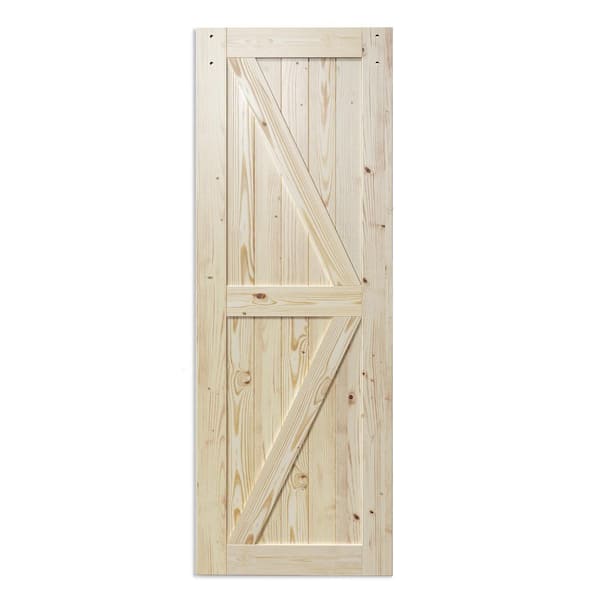 30 in. x 80 in. K Model Solid Wood Unfinished Assembly Required Interior Door Slab (No Hardware Included)