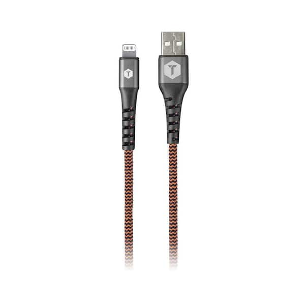Tough Tested Charge and Sync Durable, Braided USB Type-A to Lightning Cable, 6 ft.