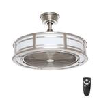 Brette II 23 in. LED Indoor/Outdoor Brushed Nickel Ceiling Fan with Light and Remote Control