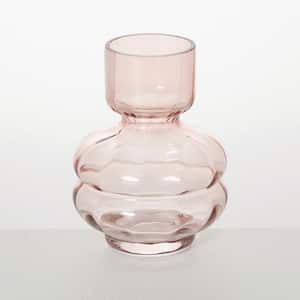 6.5" Glass Narrow Neck Vase, Pink