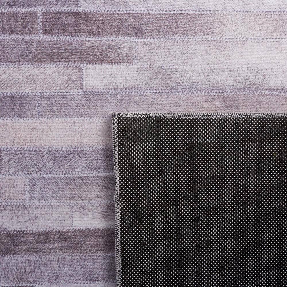 Gray and Ivory Faux Fur 9' x 12' Non-Slip Area Rug