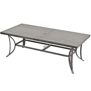 Modique Rectangle Outdoor Aluminum Dining Table with Umbrella Hole