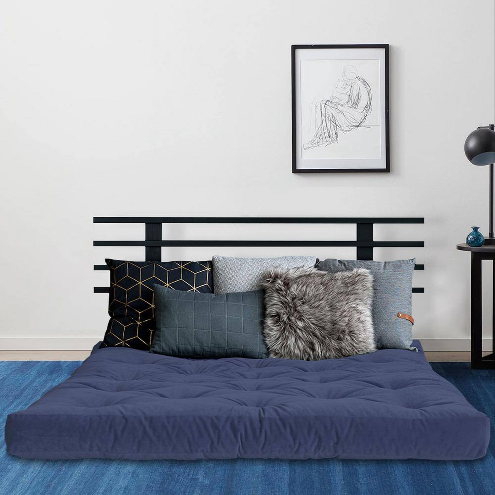 Huluwat Navy Blue 8 in. Memory Foam Fiber Foam Sleep Supportive