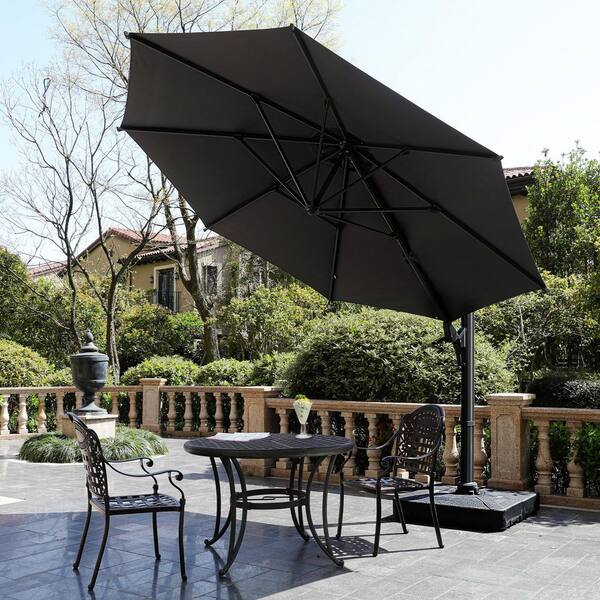 fabric patio umbrella TheLAShop 9ft Wood Outdoor with Acrylic UV50+ 10yr Superior shade solution for large patios Formosa Covers Cantilever Umbrella Replacement