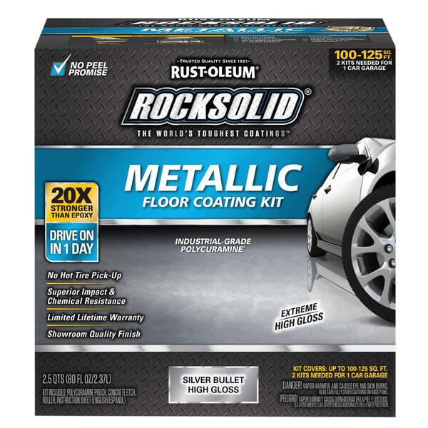 Rust Oleum Rocksolid Metallic Silver Floor Coating Kit Two Birds Home