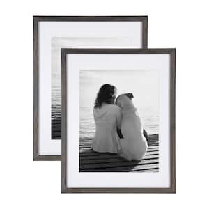 Gallery 14 in. x 18 in. Matted to 11 in. x 14 in. Gray Picture Frame (Set of 2)